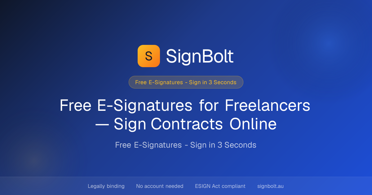Free E-Signatures for Freelancers — Sign Contracts Online