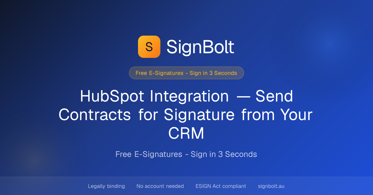 HubSpot Integration — Send Contracts for Signature from Your CRM