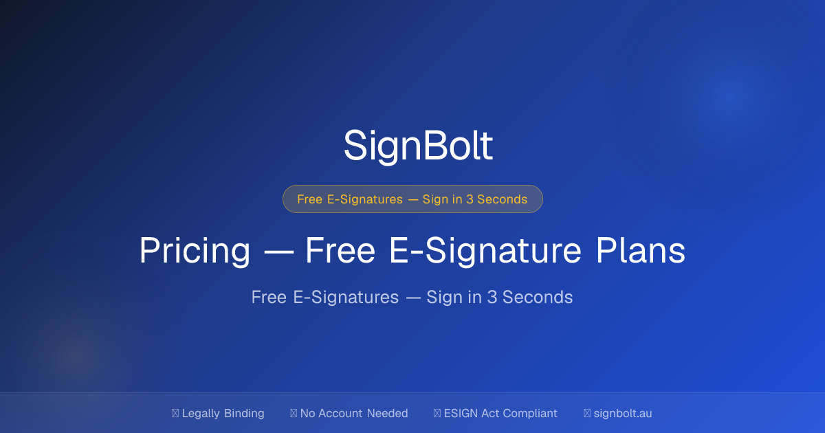 Pricing — Free E-Signature Plans