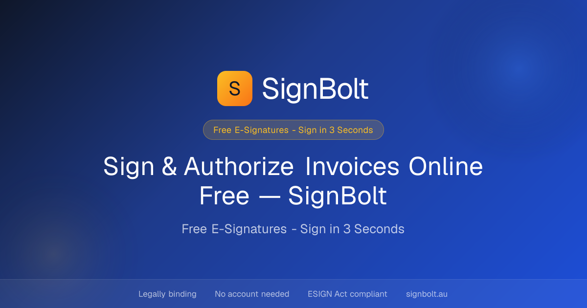 Sign & Authorize Invoices Online Free — SignBolt